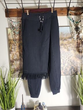 Damir Doma Black Fringe Sweatpants Joggers